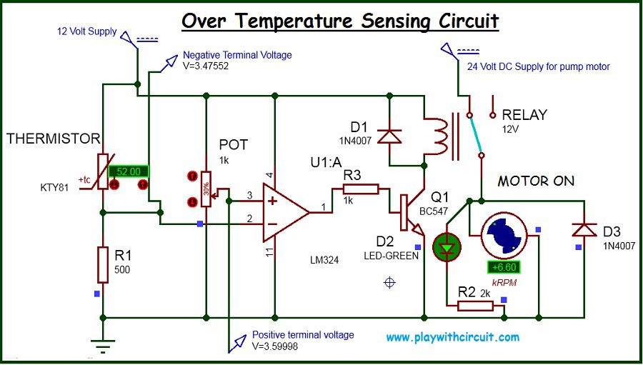 Over Temperature Sensing Circuit motor ON