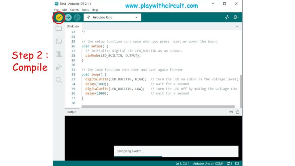 Arduino Blink Example Compile