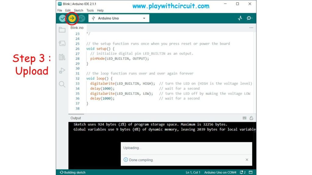 Arduino Code Upload Example