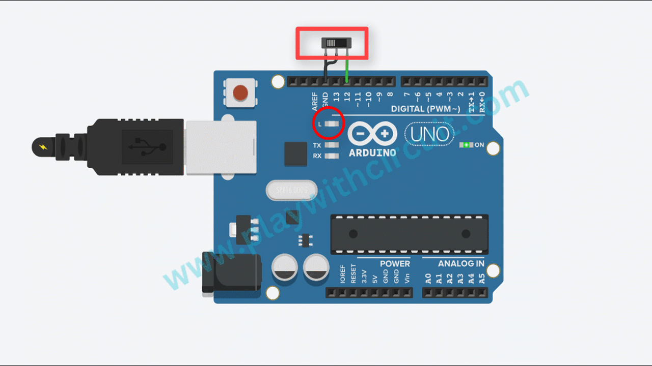 Interfacing Arduino Uno with Slide Switch