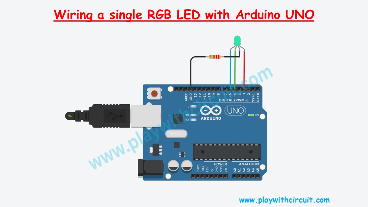 Wiring a single RGB LED with Arduino UNO