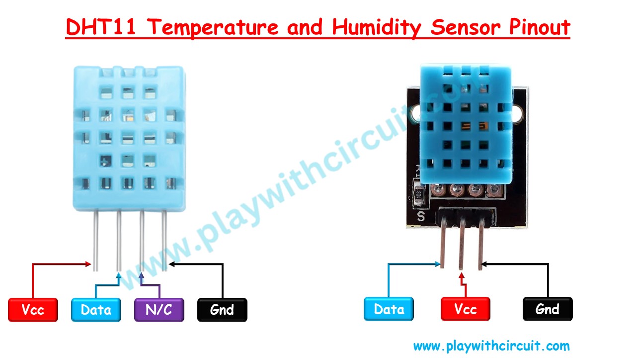 DHT11 Temperature and humidity sensor pinout