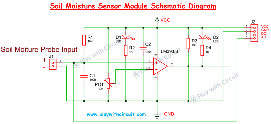 Soil Moisture Sensor Module Schematic Diagram