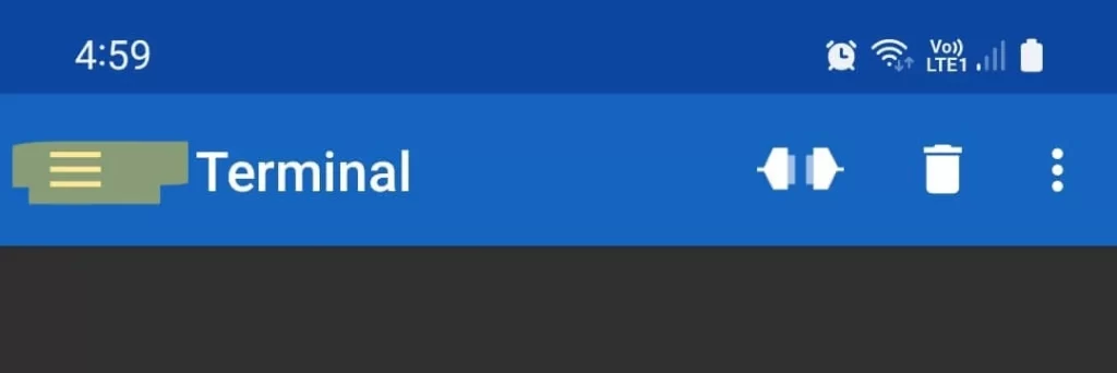 Open Serial Bluetooth Terminal App and press the highlighted button