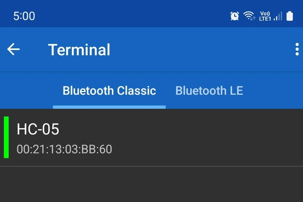 Paired HC-05 Device