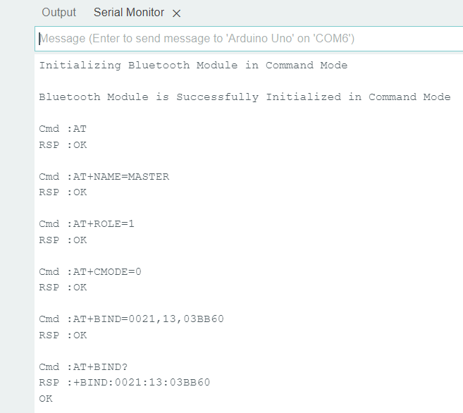 Configuring the Bluetooth Module for the Master Role