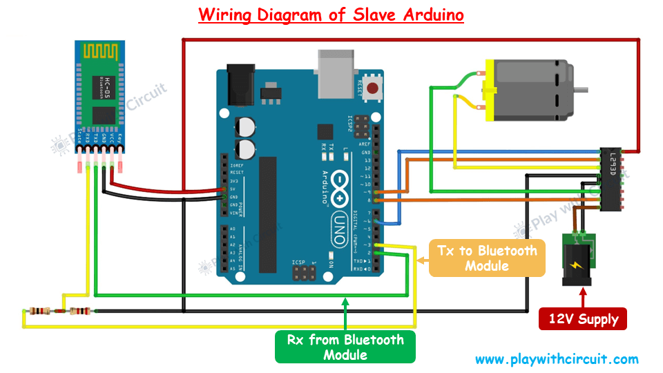 Wiring Diagram of Slave Arduino