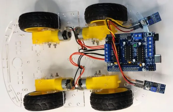 Attaching Arduino and motor driver to chassis