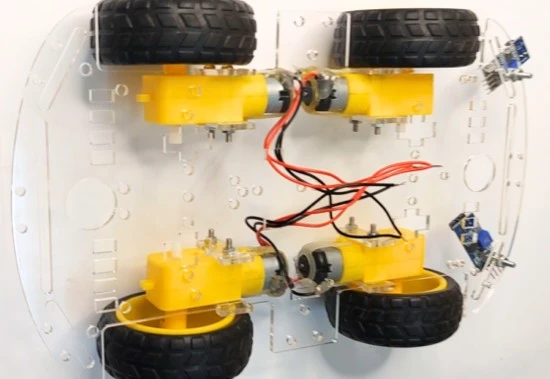 Attaching motors, sensors and wheels to chassis