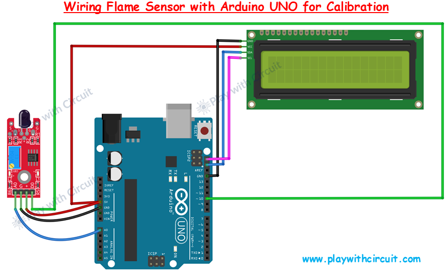 Wiring flame sensor with Arduino UNO for calibration