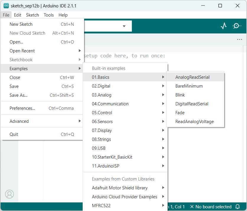 Arduino IDE ESP32 Examples