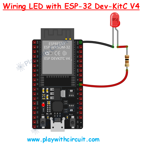 Wiring LED with ESP32
