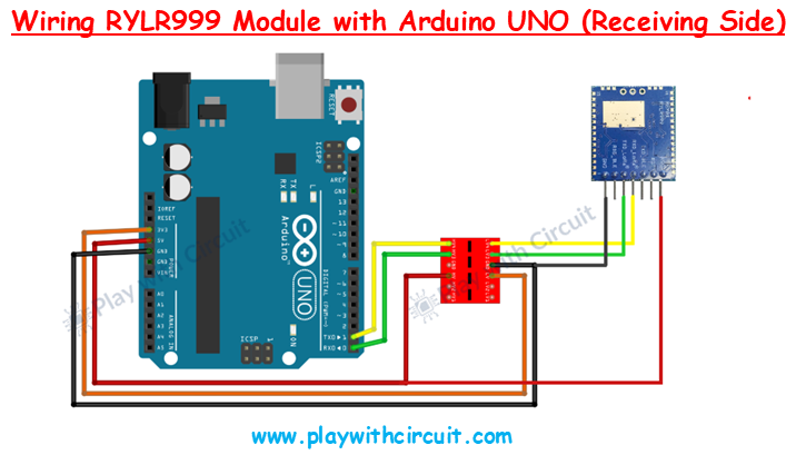 Wiring RYLR999 Module with Arduino UNO (Receiving Side)