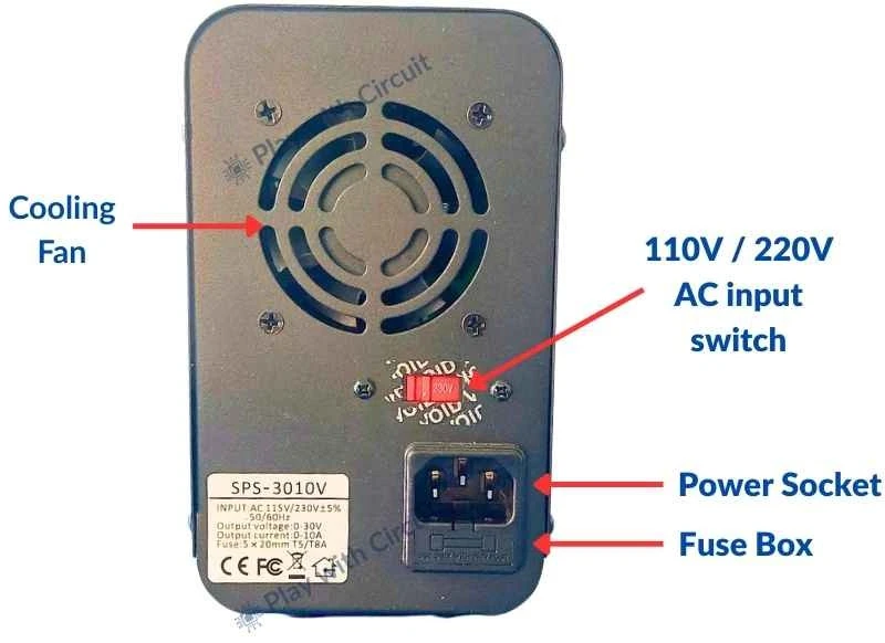 Jesverty SPS 3010V DC Power Supply Back Side