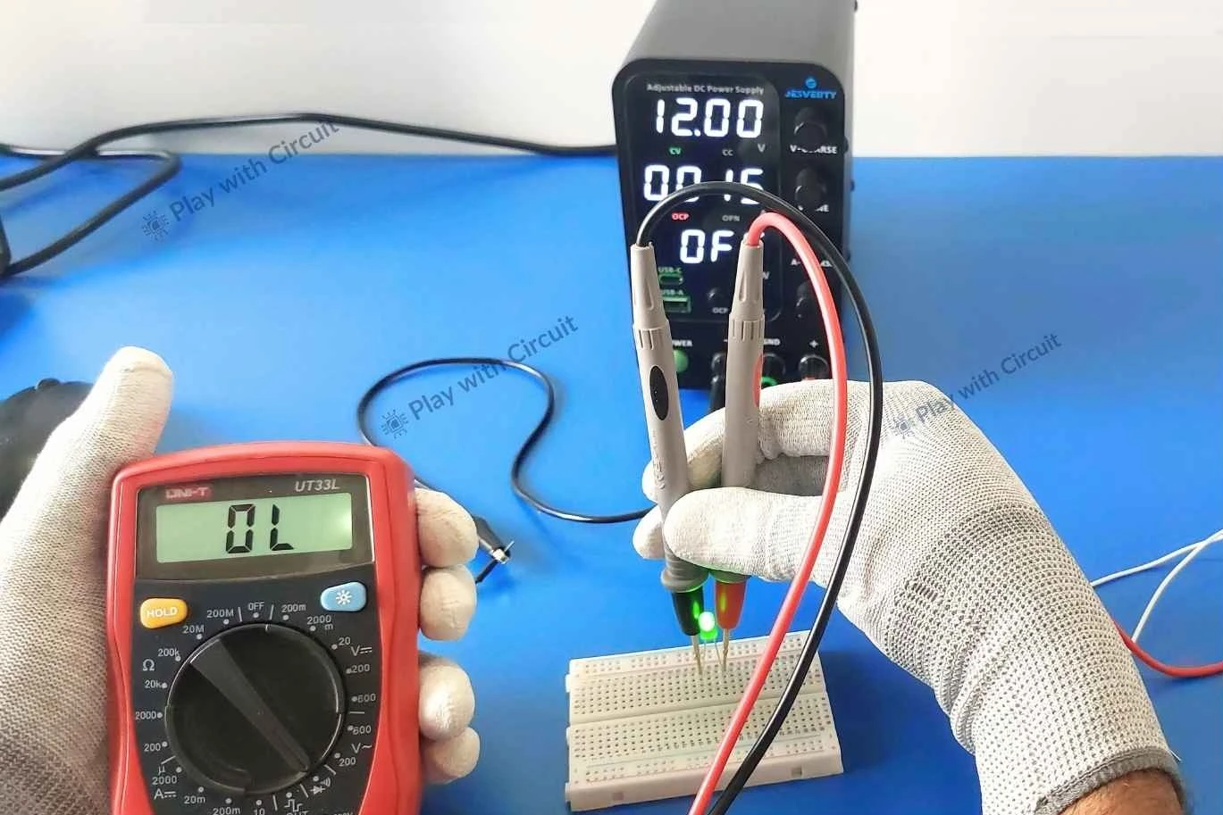 Testing LED to verify the OCP function