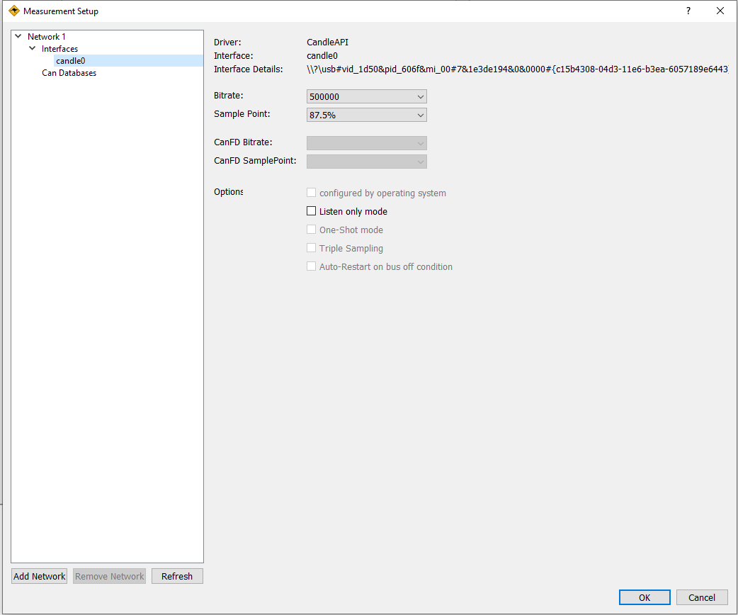 Measurement Setup Settings