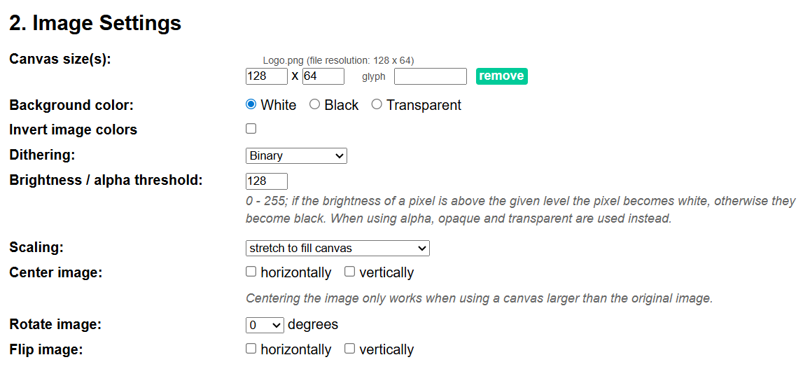 Image Settings
