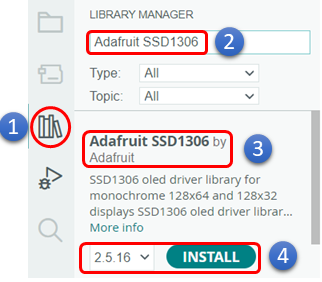 Installing Adafruit SSD1306 Library