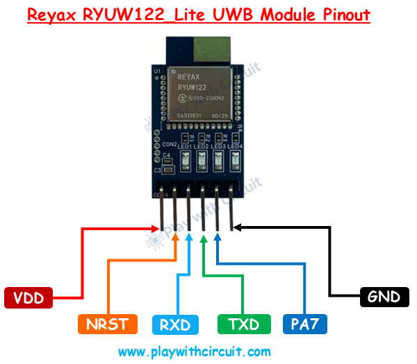 REYAX RYUW122_Lite UWB Module Pinout